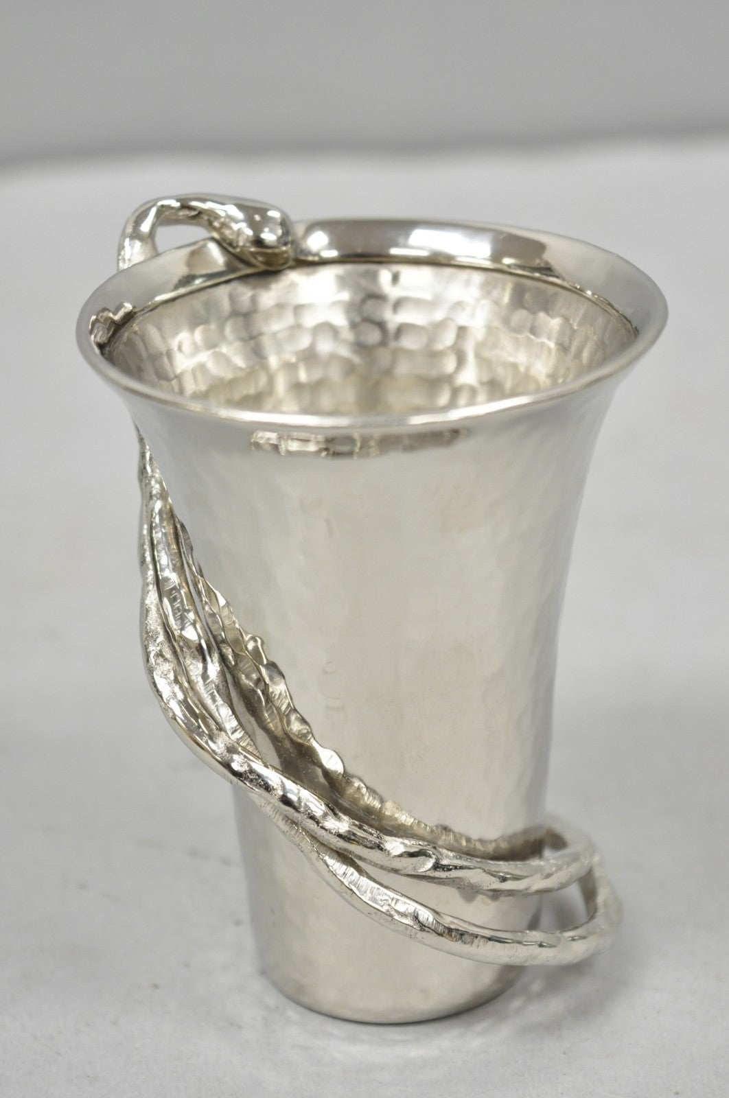 Michael Aram Twig Hand Hammered Stainless Steel Silver Plated Small Goblet Cup