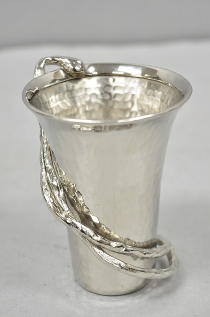Michael Aram Twig Hand Hammered Stainless Steel Silver Plated Small Goblet Cup