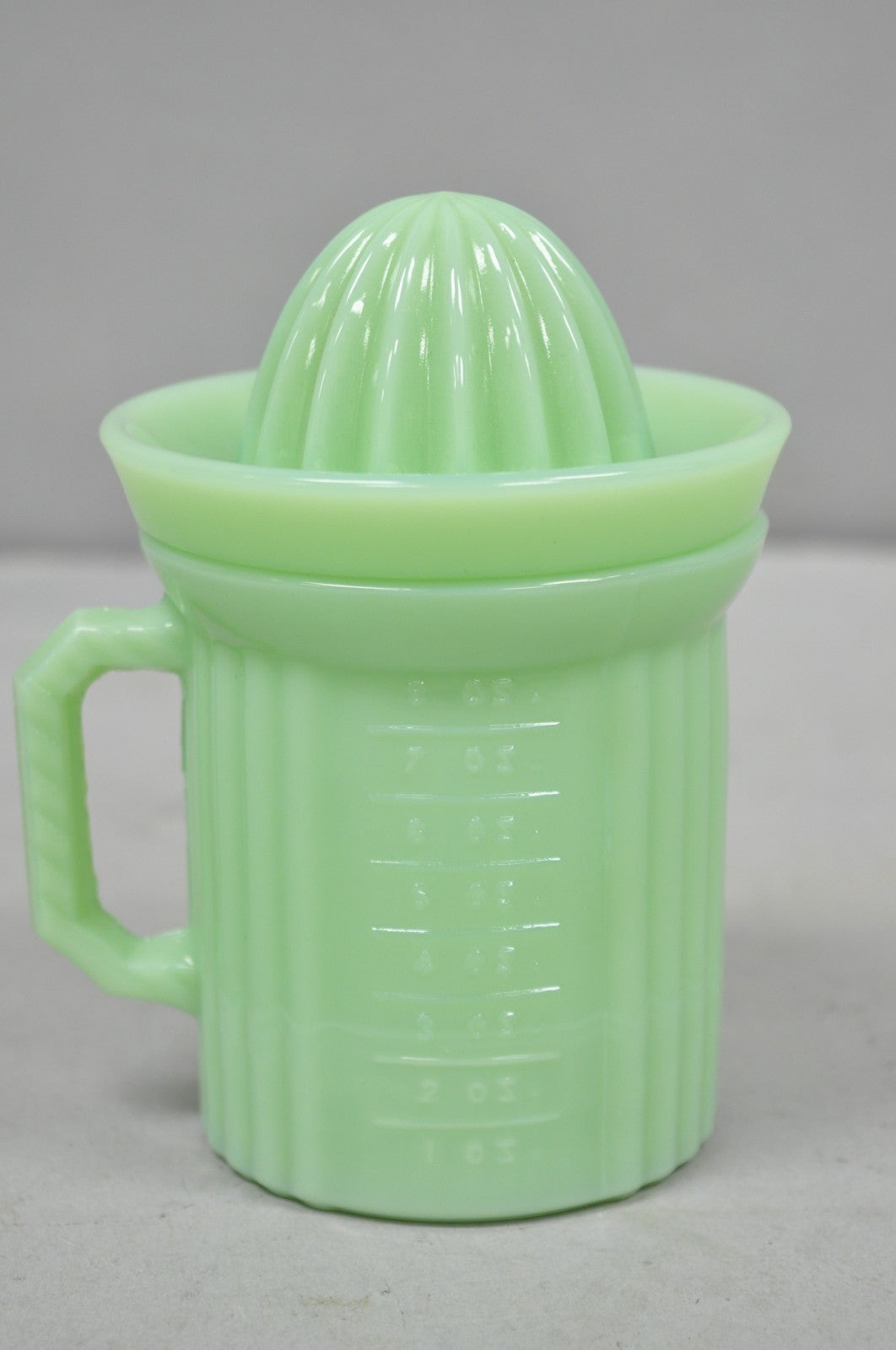 Vintage Green Jadeite Depression Glass 1 Cup Ribbed Juicer Measuring Cup