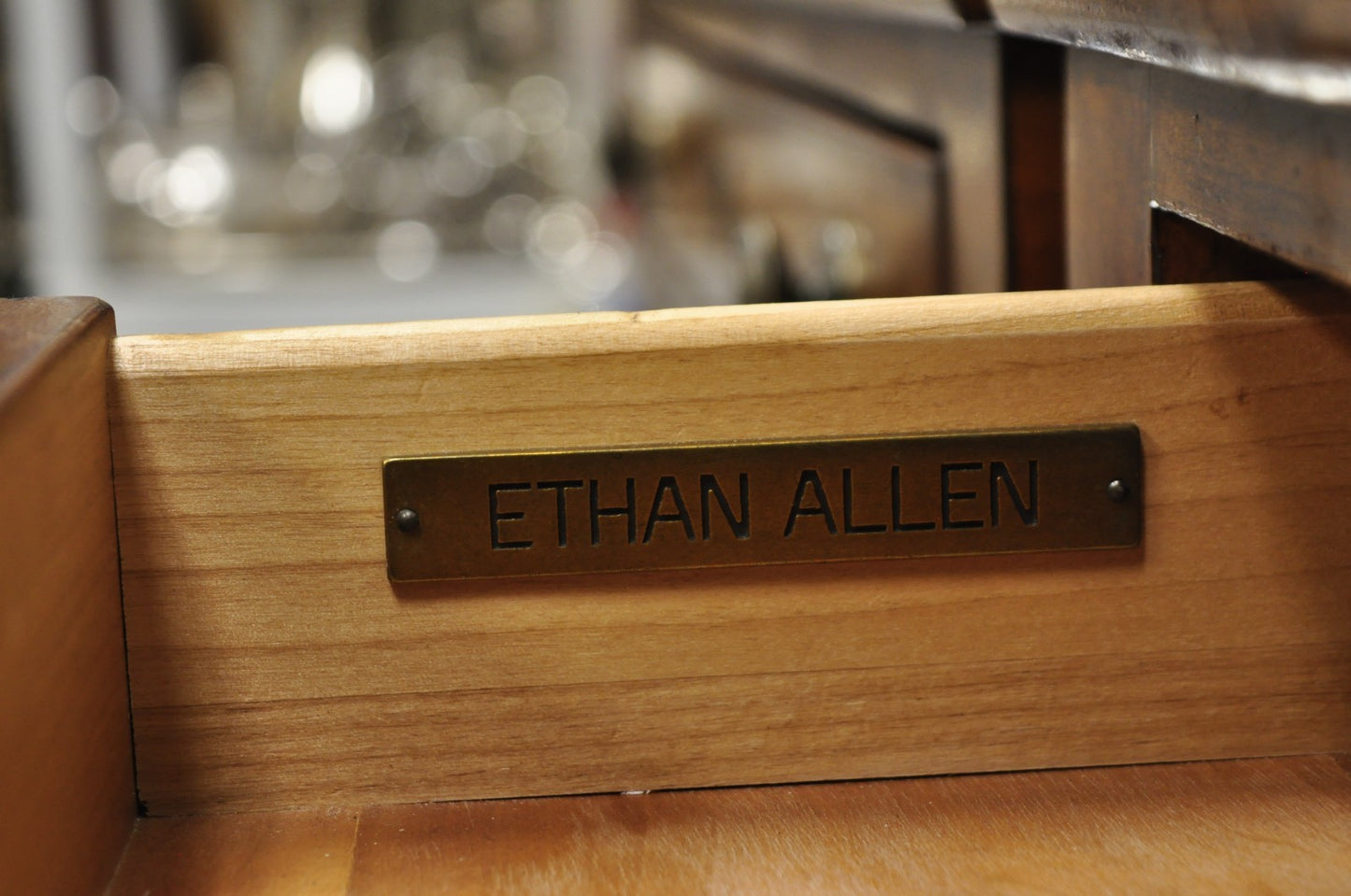 Ethan Allen Townhouse 2 Drawer Night Table Nightstand Curule Regency Style, Pair