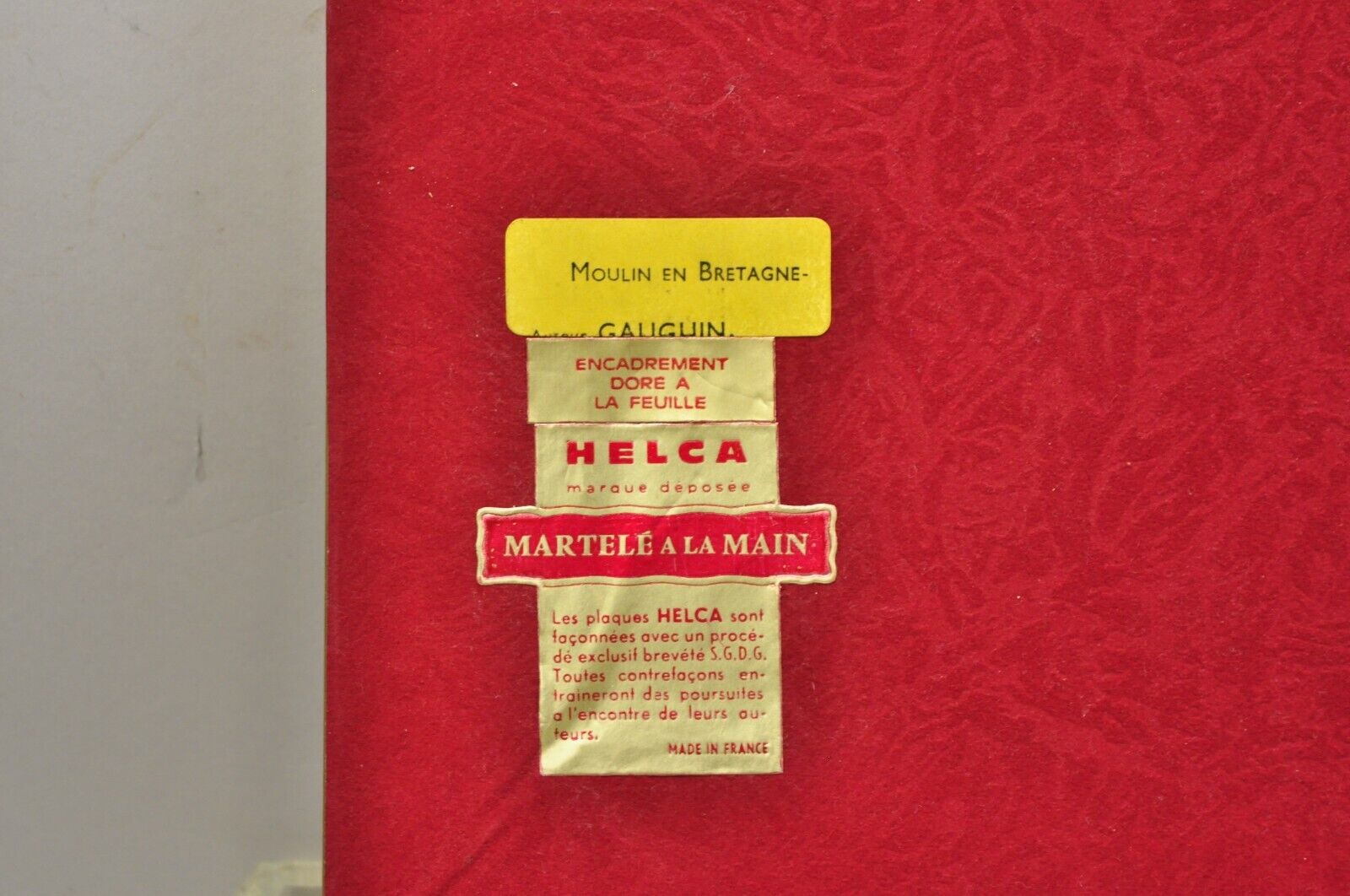 Helca Martele A La Main Hammered Enamel Painting Gauguin Moulin en Bretagne