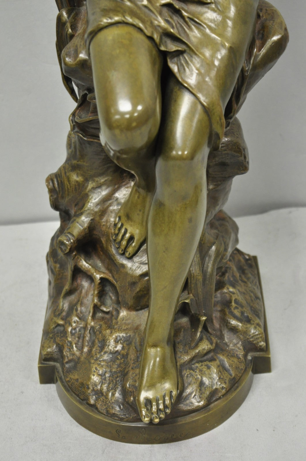 Antique Edouard Drouot (1859-1945) "La Rosse" French Bronze Sculpture of Woman
