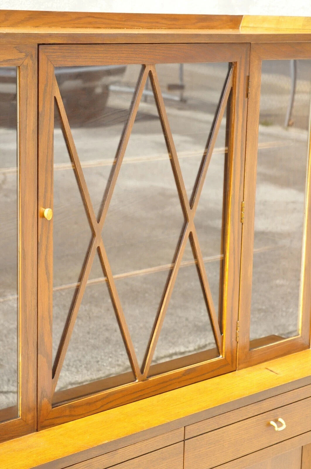 Raymond Loewy Mengel Mid Century Modern Sculpted Oak Bookcase China Cabinet