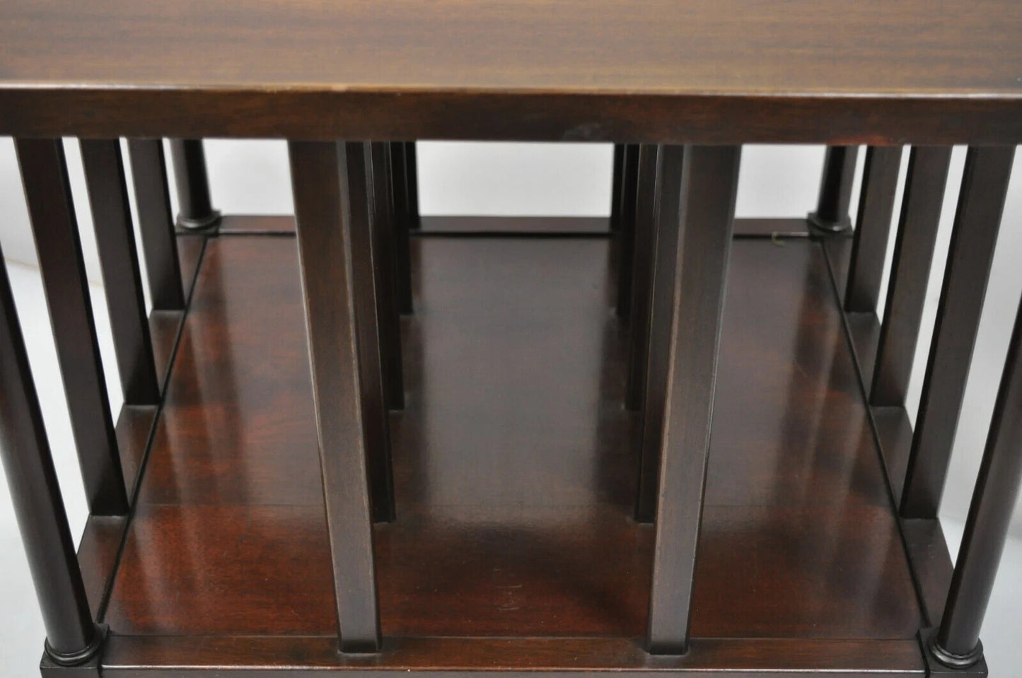 Vintage Sheraton Federal Mahogany Magazine Rack Book Stand Side End Table