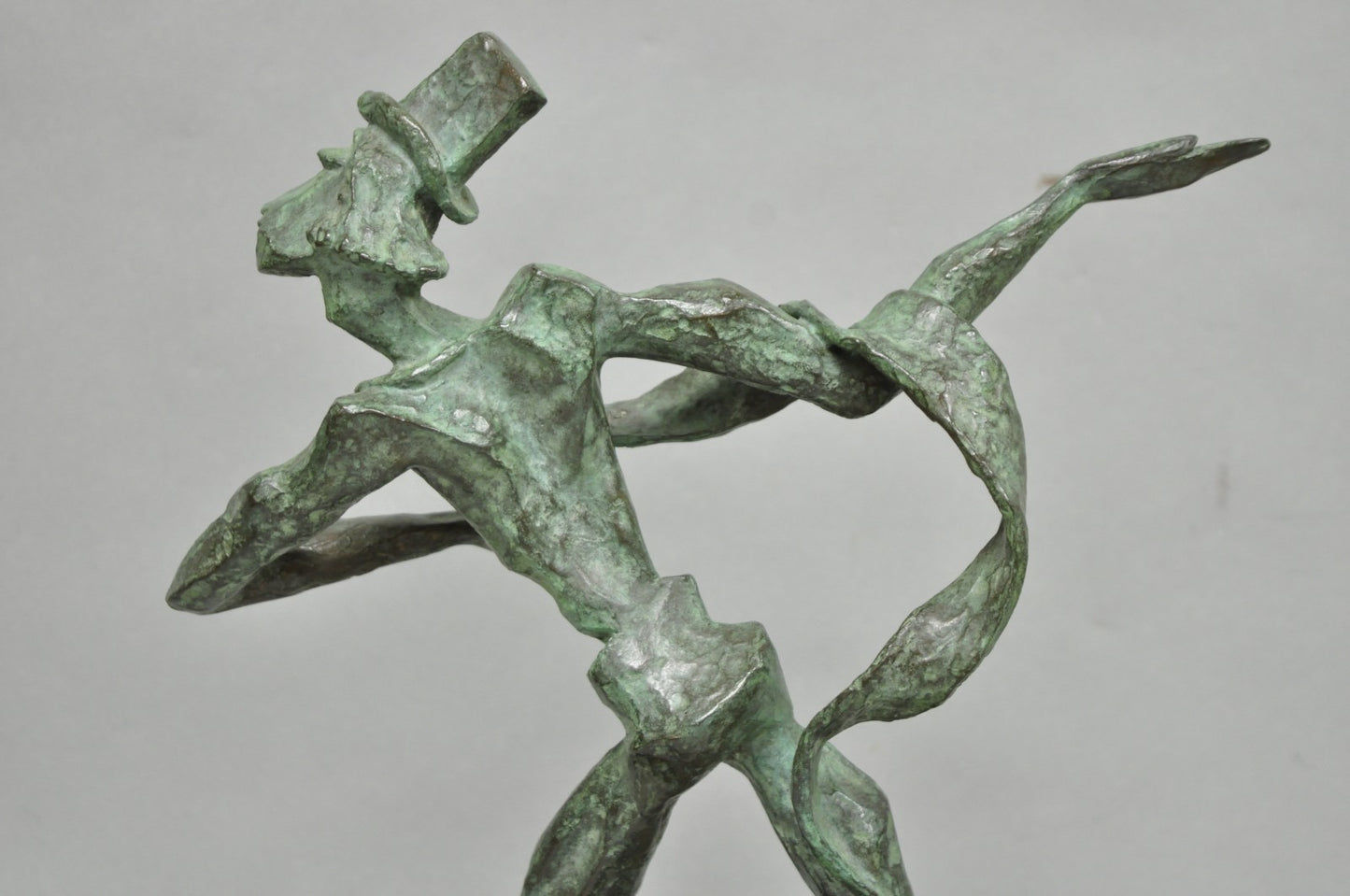 Estelle Goodman Brutalist Mid Century Modern Bronze Dancing Man Sculpture