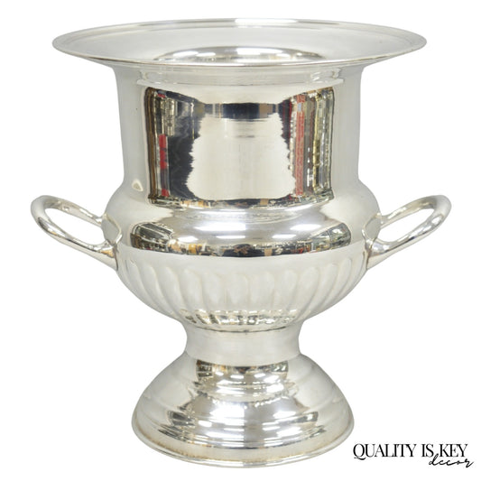 Vintage Leonard Silver Plated Ribbed Trophy Cup Urn Champagne Chiller Ice Bucket