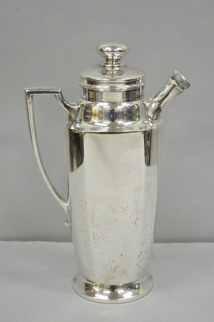 Vintage Bailey Banks & Biddle Art Deco Silver Plated Martini Cocktail Shaker