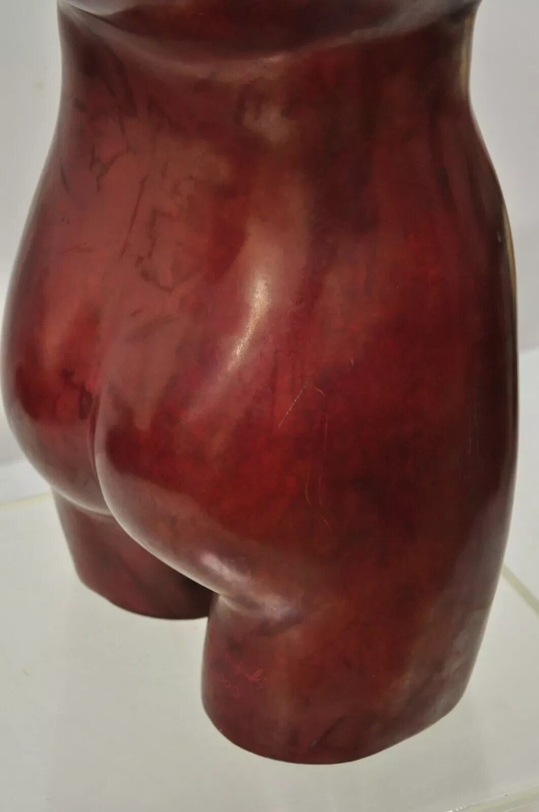 Gary Spradling (1951-2006) Bronze Nude Female Torso Burnished Red Art Sculpture