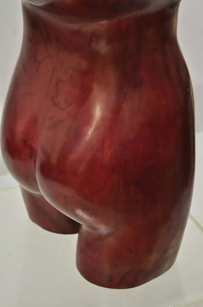 Gary Spradling (1951-2006) Bronze Nude Female Torso Burnished Red Art Sculpture