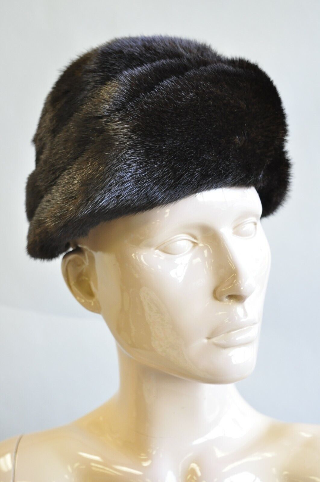 Vintage Severyn Fur Salon Brown Mink Fur Church Derby Ladies Winter Hat