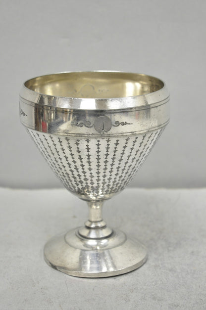 Antique Meriden English Victorian Silver Plated Goblet Cup w/ "H" Monogram