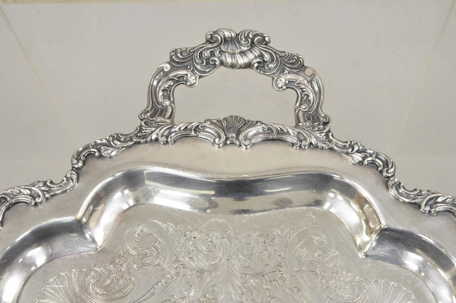 Vintage Community Ascot Sheffield Large Victorian Silver Plated Platter Bar Tray
