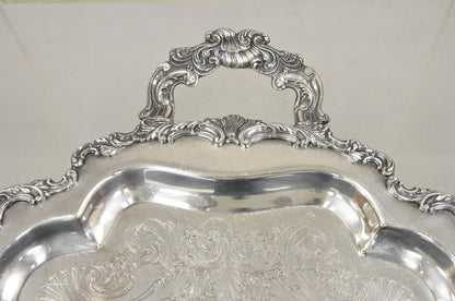 Vintage Community Ascot Sheffield Large Victorian Silver Plated Platter Bar Tray