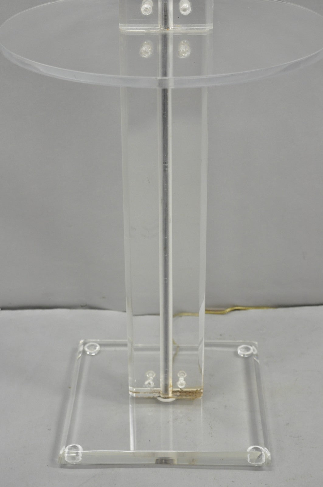 Vintage Mid Century Modern Lucite Acrylic Skyscraper Side Table Floor Lamp