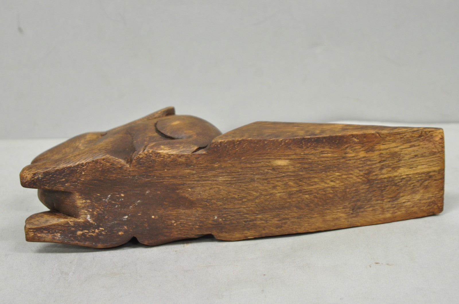 Folk Art Style Solid Carved Wood Bunny Rabbit Door Stop