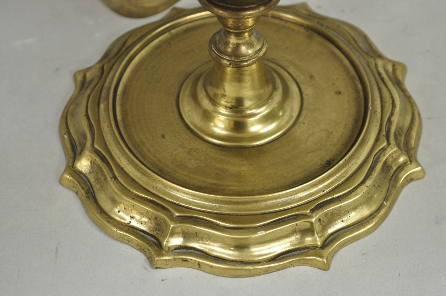 Vintage Middle Eastern Brass Genie Oil Lamp Candelabra Table Lamp w/ Shade