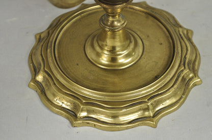 Vintage Middle Eastern Brass Genie Oil Lamp Candelabra Table Lamp w/ Shade