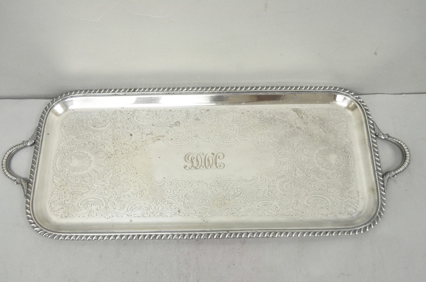 Vintage Black Starr & Gorham Silver Plated Narrow Serving Platter Bar Tray