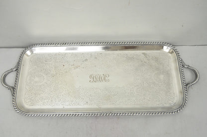 Vintage Black Starr & Gorham Silver Plated Narrow Serving Platter Bar Tray