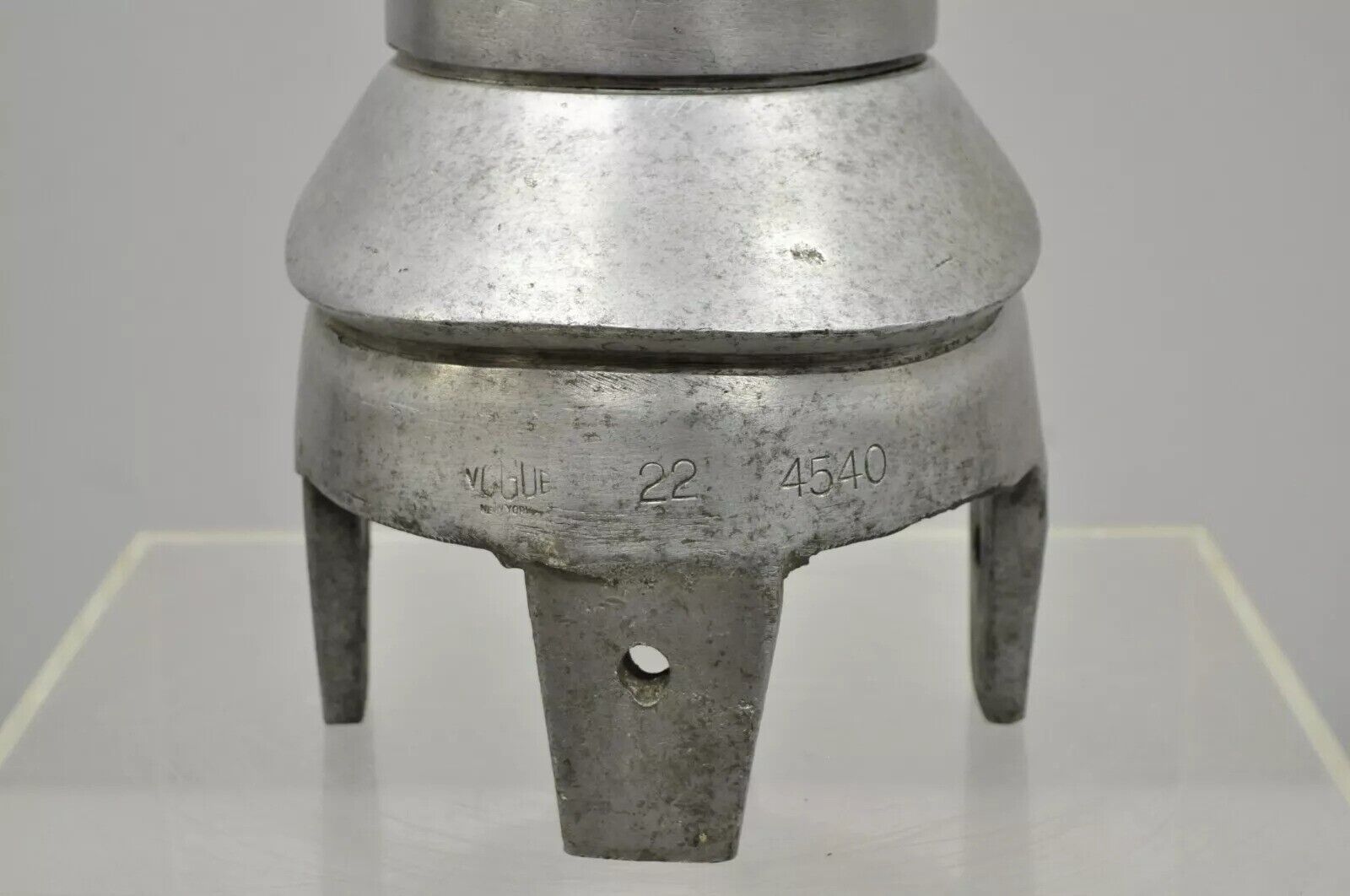 Vintage Vogue New York Aluminum 22 450 Woman's Hat Block Mold Form Millinery D