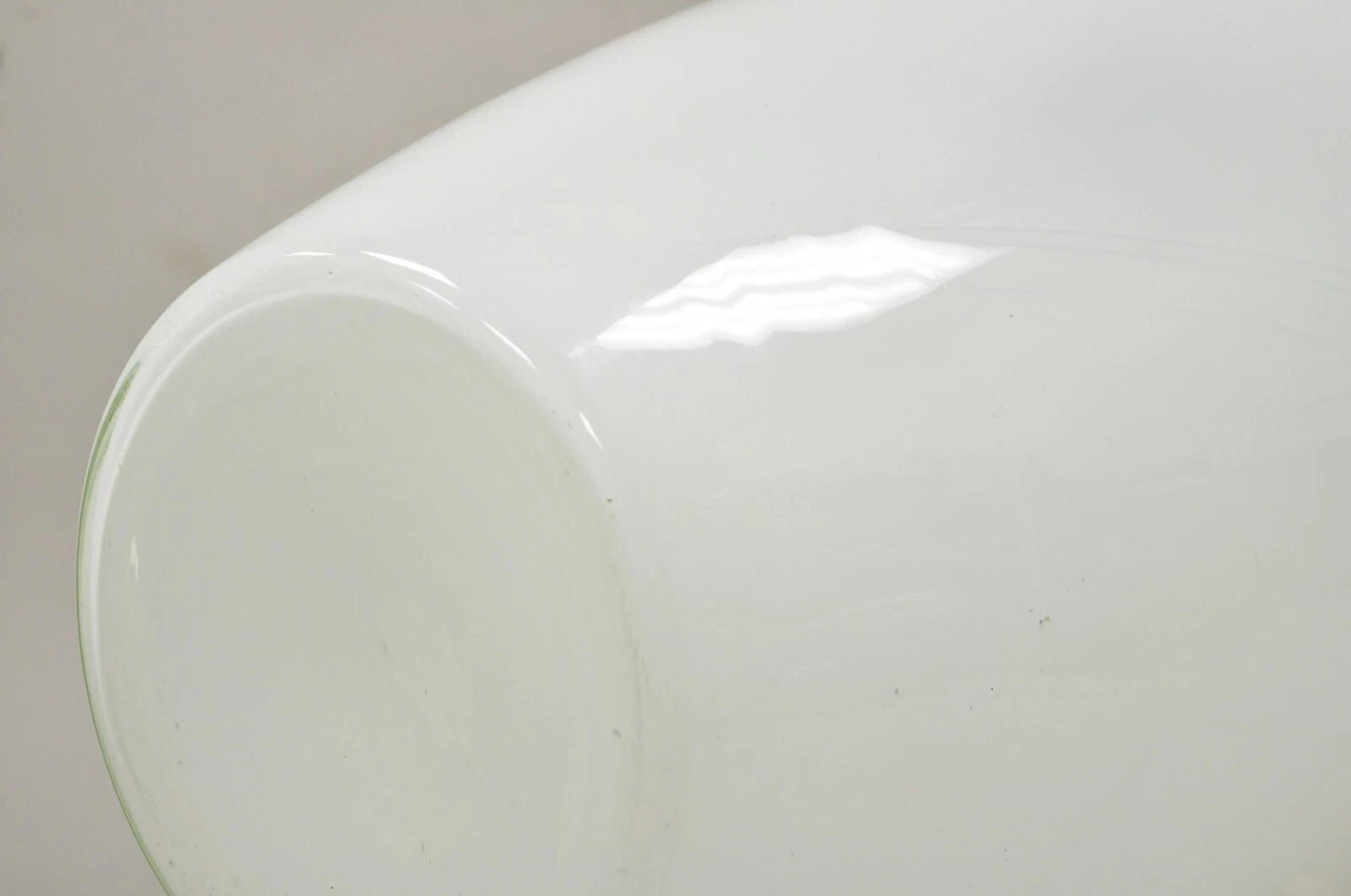 Modern Large White Cased Blown Glass 30" Urn Form Floor Flower Vase Vessel