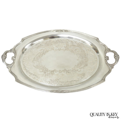 1847 Rogers Bros Eternally Yours Silver Plated Oval Serving Platter Butlers Tray