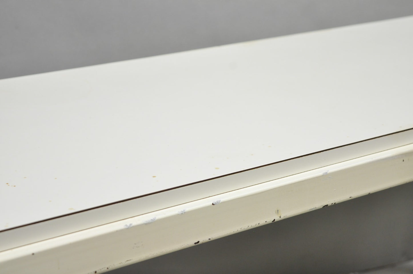 Vintage Mid Century Modern Steel Metal White Laminate Top Coffee Table Bench