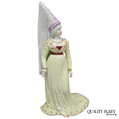 Antique Carl Thieme Potschappel German Dresden Porcelain Medieval Lady Figurine