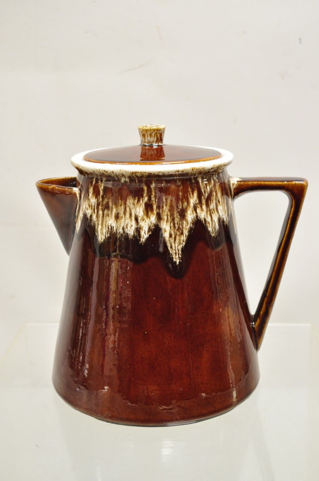 Vintage Rubel 1030 Brown Drip Glazed Ceramic Pottery Large Water Pitcher Pot