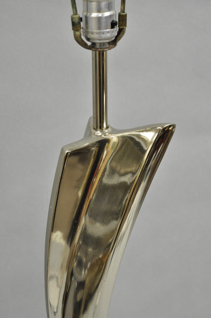 Vintage Mid Century Modern Laurel Sculptural Gunmetal Table Lamp by Weiss & Barr