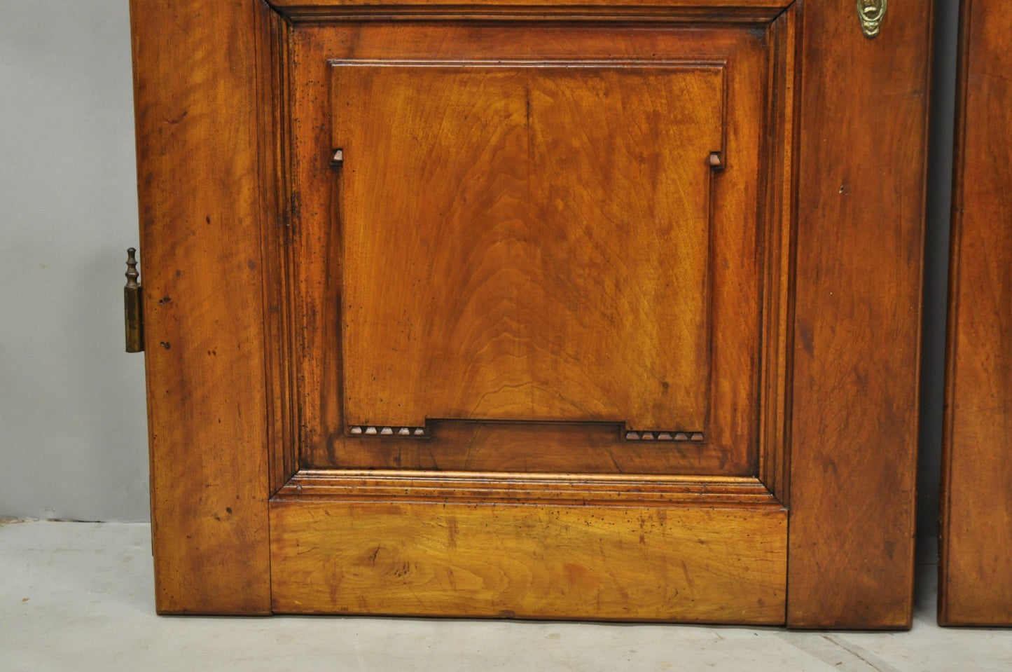 Antique French Country Louis XV Style Carved Walnut Cabinet Doors - a Pair