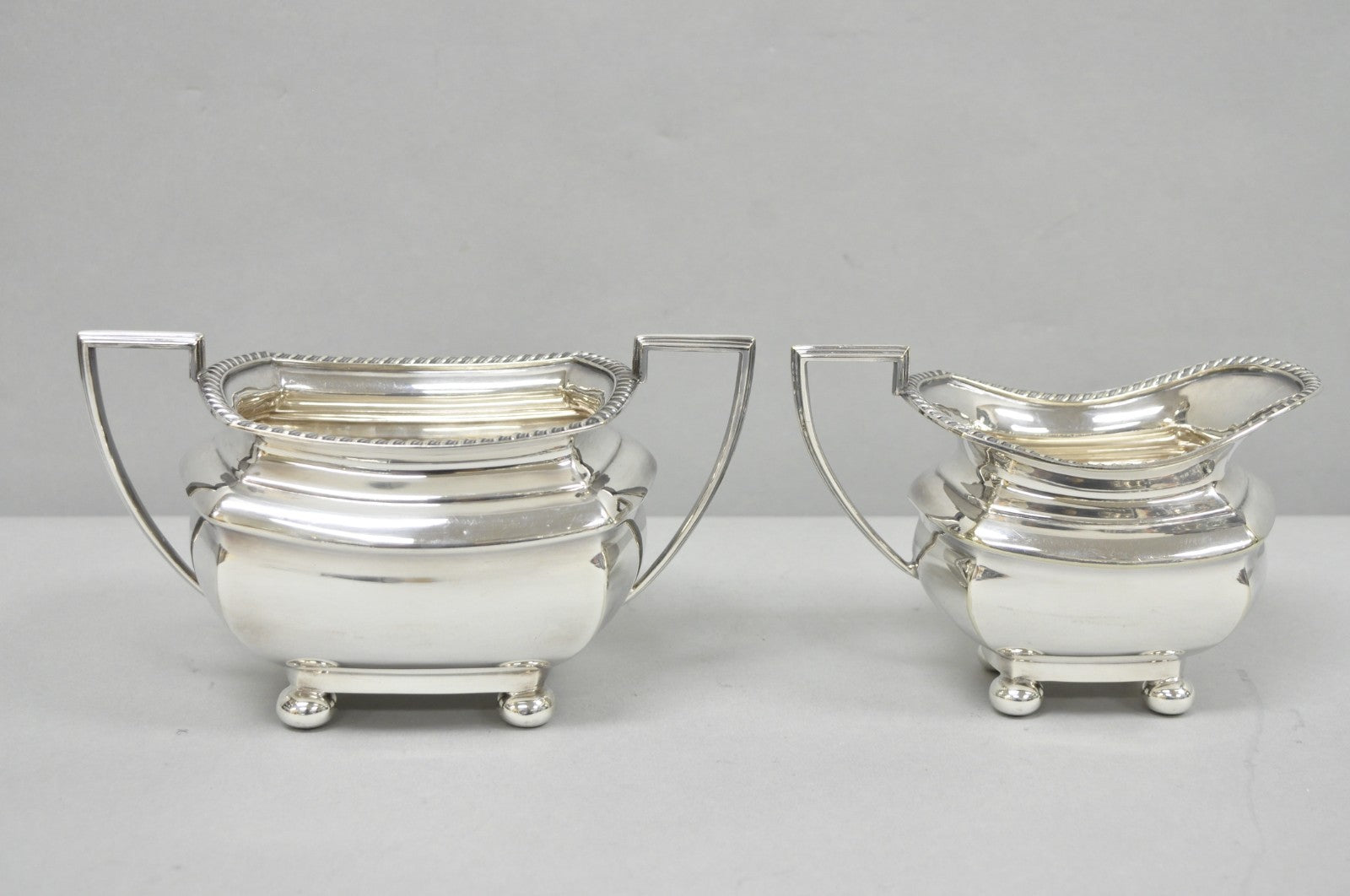 Antique Walker & Hall 53499 Art Deco Silver Plated Tea Service Set - 4 Pcs