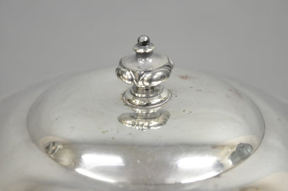 Vintage English Regency Silver Plated Lion Head Lidded Ice Bucket by Poole
