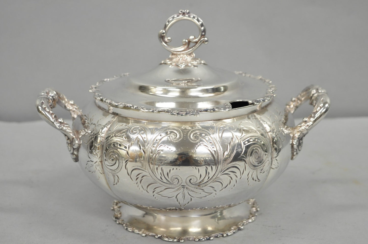 Antique Victorian Silver Plated Lidded Soup Tureen by Riverton Silver Co.