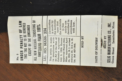 Vintage Selig Mid Century Modern Eames Style Chrome Walnut Footstool Ottoman