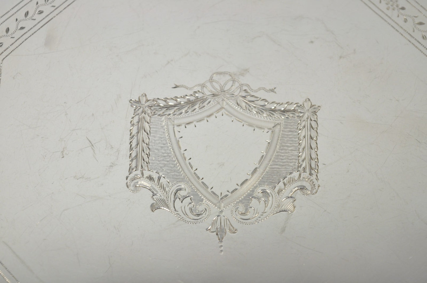 Antique Ellis Barker English Edwardian Silver Plated Octagonal Trinket Dish Tray