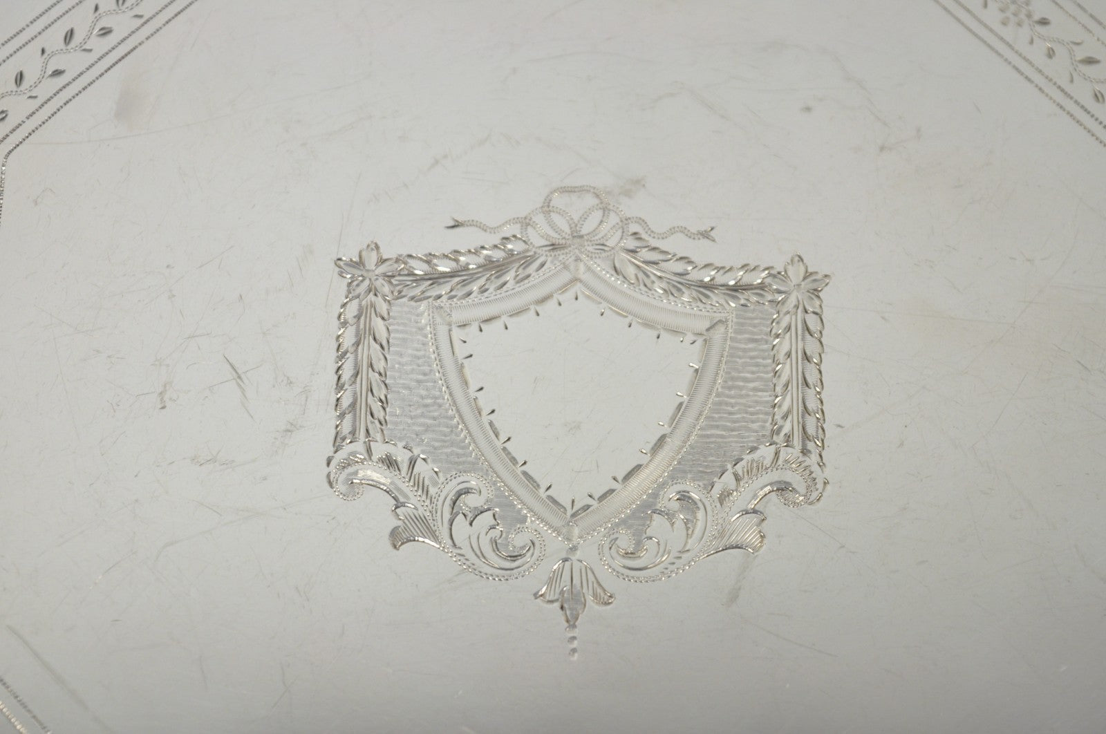 Antique Ellis Barker English Edwardian Silver Plated Octagonal Trinket Dish Tray