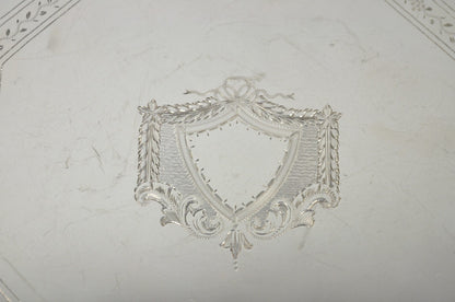 Antique Ellis Barker English Edwardian Silver Plated Octagonal Trinket Dish Tray