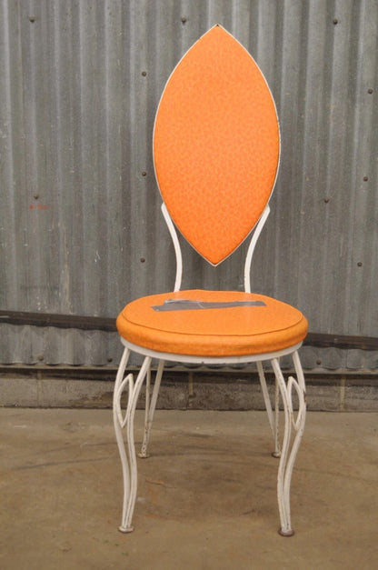 Vintage Hollywood Regency Salterini Style Marquise Wrought Iron Side Chair (D)