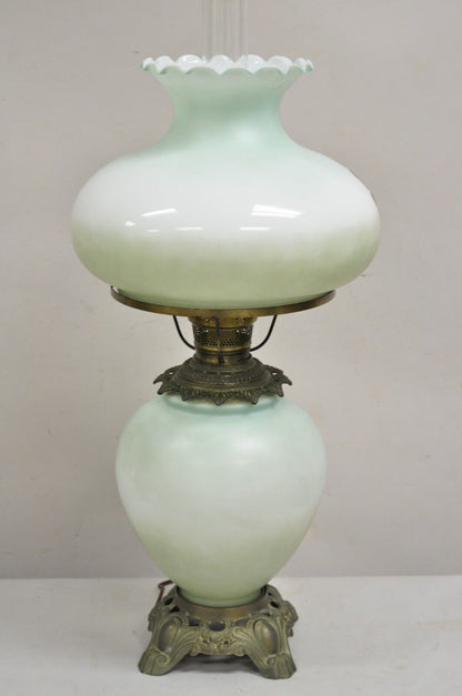 Vintage Victorian Gone With The Wind Hand Painted Parlor Hurricane Table Lamp