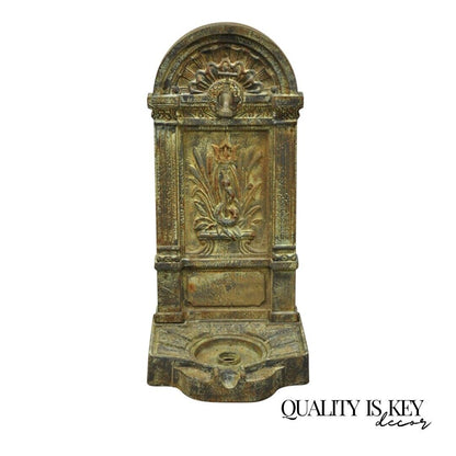 Cast Iron French Neoclassical Style Serpent Trident Outdoor Garden Wall Fountain