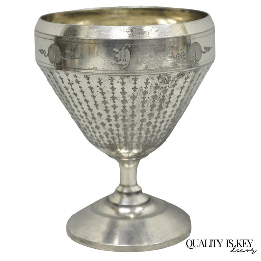 Antique Meriden English Victorian Silver Plated Goblet Cup w/ "H" Monogram