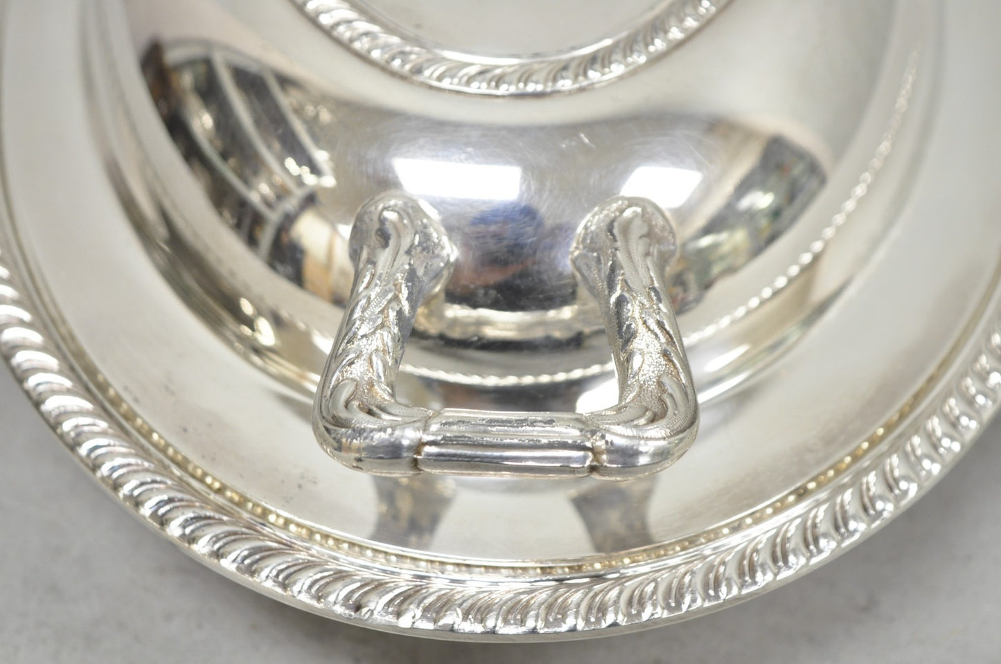 Vintage Oneida Fiesta Silver Plated Oval Covered Vegetable Serving Dish Platter
