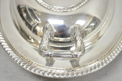 Vintage Oneida Fiesta Silver Plated Oval Covered Vegetable Serving Dish Platter