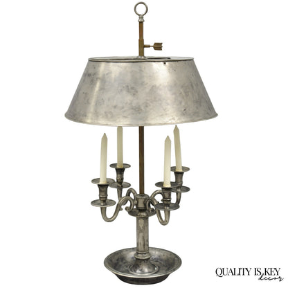 Visual Comfort & Co French Country Antiqued Pewter Bouillotte Tole Table Lamp