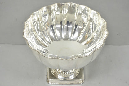 Regency Style Silver Plated Scalloped Pedestal Punch Bowl Champagne Ice Bucket