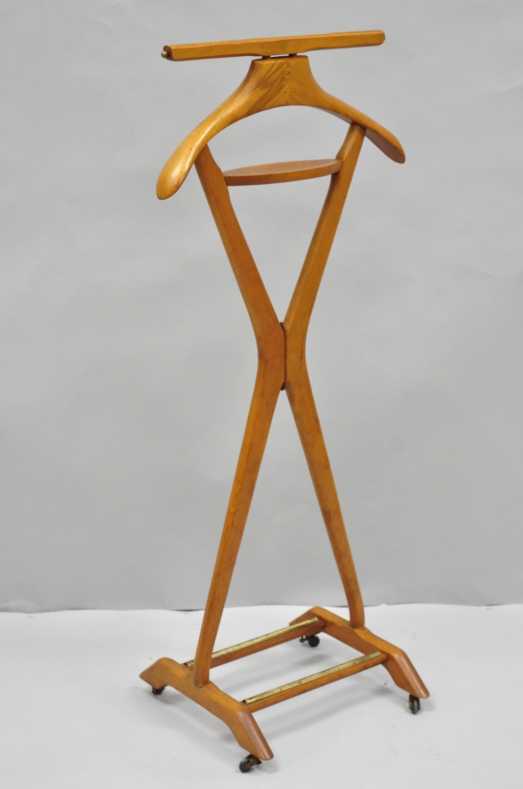 Vintage Fratelli Reguitti Italian X-Form Beech Wood Gentleman's Clothing Valet