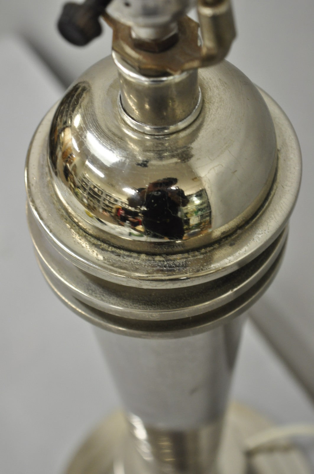 Vintage Frederick Cooper Art Deco Style Chrome "Atomic" Steel Table Lamp