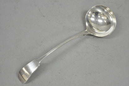 Antique English Victorian Daniel & Arter Fiddle Pattern Silver Plated Soup Ladle
