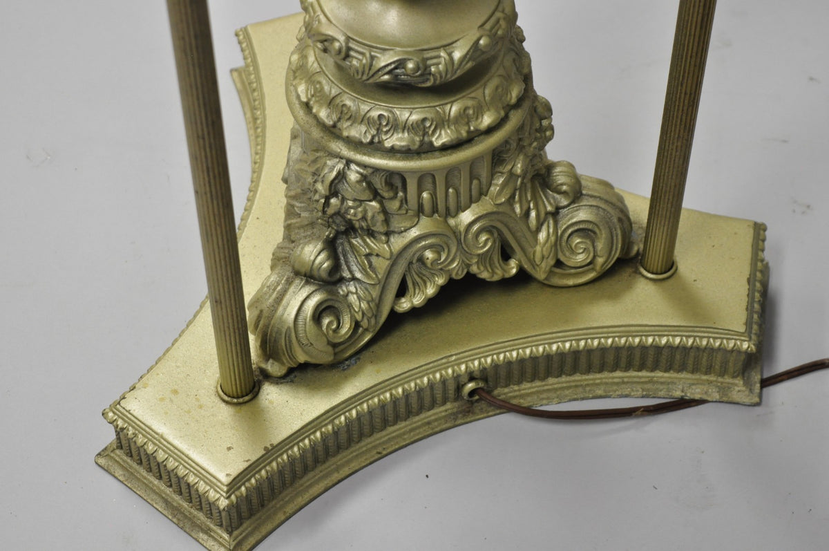 Vintage Victorian Lighted Podium Metal Column Pedestal Base Lectern Book Stand